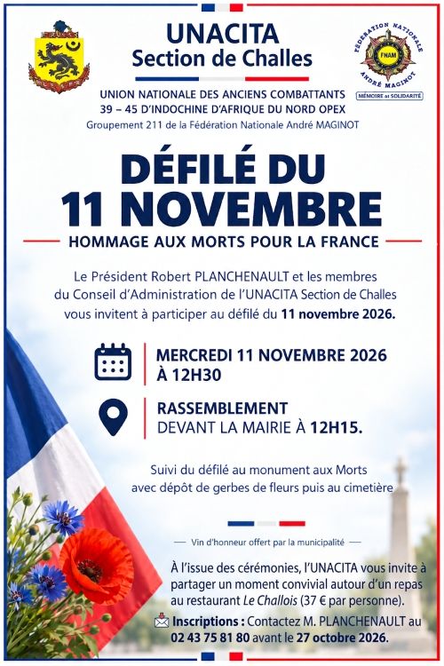 Cérémonie du 11 novembre 2026